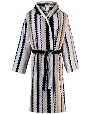 Missoni Nachtkleding ,Veelkleurig ,Katoen Curt Badjas Met Capuchon - Zwart