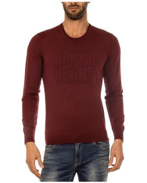 Armani Jeans Rundhals-Strickware - Rot
