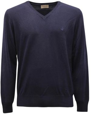 Brooksfield V-Hals Wollen Trui Gemaakt - Blauw