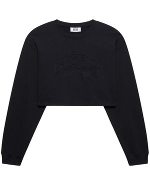 Gcds Felpa Crop Sweatshirt - Schwarz