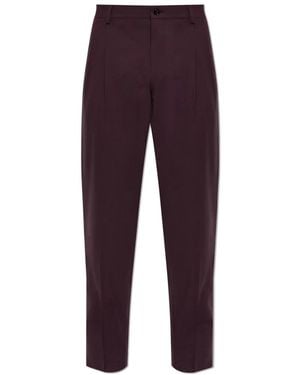 Dolce & Gabbana Broeken ,Rood ,Wol Woolen Suit Pants With Crease - Paars