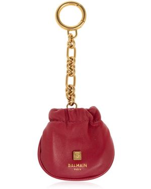 Balmain Pulse Leder-Schlüsselanhänger - Rot