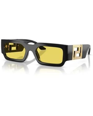 Versace Rechteckige Sonnenbrille - Gelb
