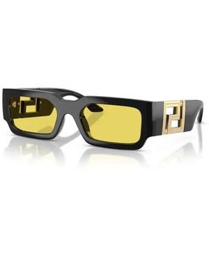 Versace Rechthoekige Zonnebril - Geel