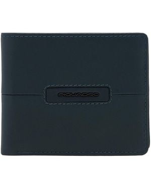 Piquadro Accessoires ,Blauw ,Leer Leren Portemonnee Met 5 Kaartsleuven En Rfid-Bescherming