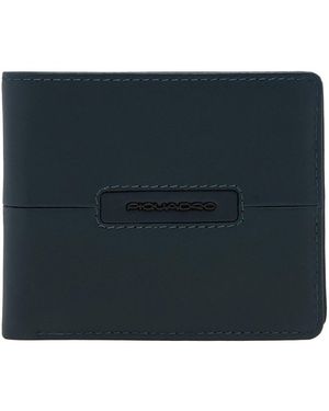 Piquadro Accessoires ,Blauw ,Leer Leren Portemonnee Met 5 Kaartsleuven En Rfid-Bescherming