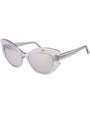 Andy Wolf Accessoires ,Paars ,Wol Paarse Cat Eye Spiegelende Zonnebril - Wit
