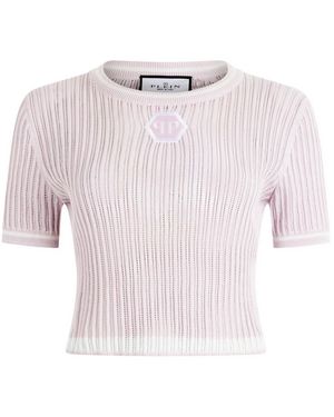 Philipp Plein Truien & Vesten ,Roze ,Gebreid Pure Fit T-Shirt