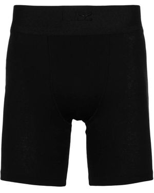 Ludovic de Saint Sernin Schwarze Stretch-Baumwollmischung Rippshorts