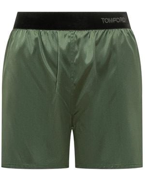 Tom Ford Stretch Seidensatin Pj Shorts - Grün