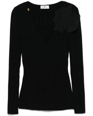 Elisabetta Franchi V-Neck Knitwear - Nero