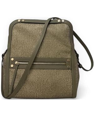 Borbonese Tassen ,Groen ,Leer Kleine Crossbodytas