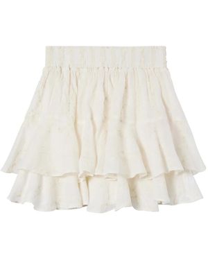 MC2 Saint Barth Rokken ,Wit ,Katoen Eivissa Mini Rok Ramie Frames Embry 10 - Naturel