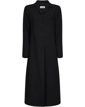 Jil Sander Single-Breasted Coats - Black