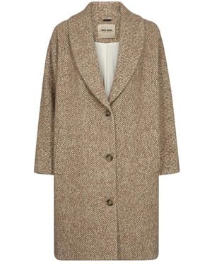 Mos Mosh Single-Breasted Coats - Natural