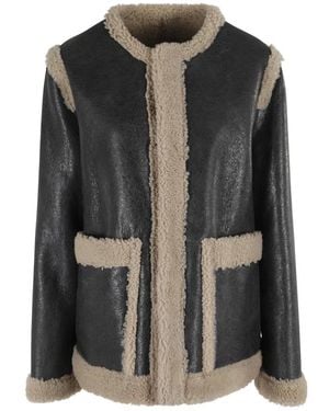 MM6 by Maison Margiela Leather Jackets - Black