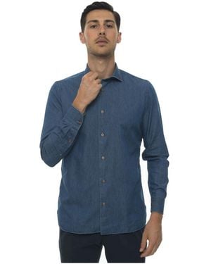 Luigi Borrelli Napoli Denim Shirts - Blue