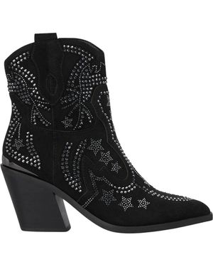 Alma En Pena. Cowboy & Biker Boots - Black