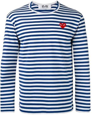 COMME DES GARÇONS PLAY Magliette a righe cuore - Blu