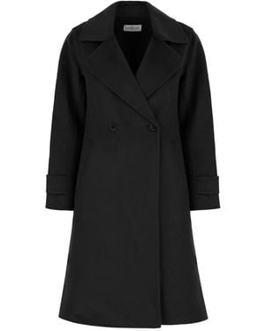 The Dynamis Studio Double-Breasted Wool Coat - Schwarz