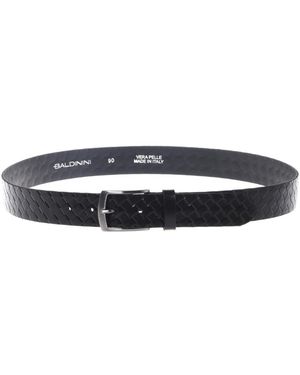 Baldinini Accessoires ,Zwart ,Leer Woven Print Belt - Blauw