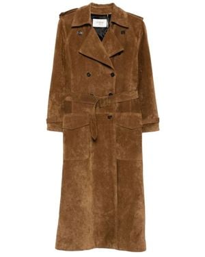 Saint Laurent Belted Coats - Bruin