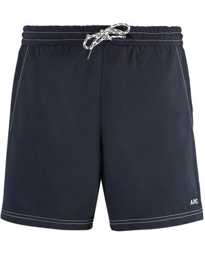 A.P.C. Mesh-gefütterte nylon-badeshorts - Blau