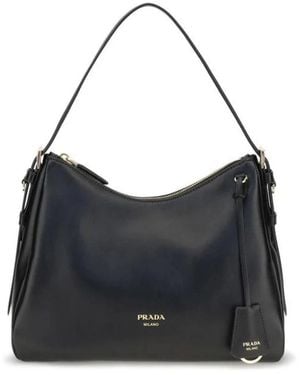 Prada Tassen ,Zwart ,Leer Leren Schoudertas