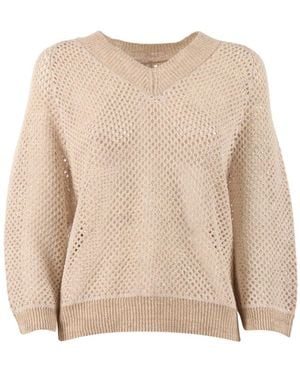 Peserico V-Hals Trui - Naturel