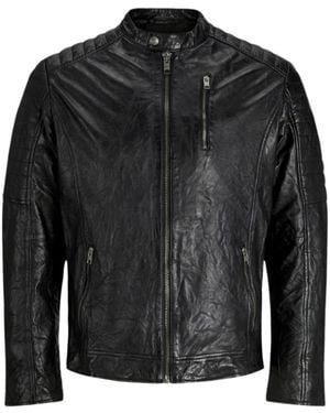 Jack & Jones Leather Jackets - Black