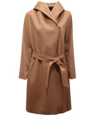 Max Mara Belted Coats - Brown