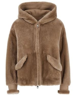 Blancha Kapuzenjacke Aus Kunstpelz - Braun