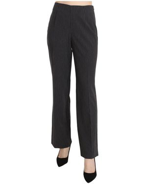 Bencivenga Pantaloni abito in cotone elasticizzato a righe nere - Nero