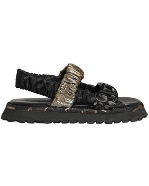 Dolce & Gabbana Schoenen ,Zwart ,Leer Flats Sandalen