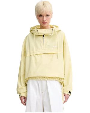 Sunnei Jassen ,Geel ,Katoen Zip-Up Hoodie - Metallic