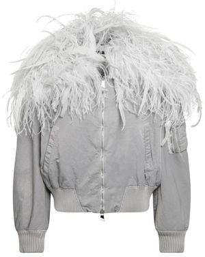 The Attico Jassen ,Wit ,Satijn Ice Bomberjack - Grijs