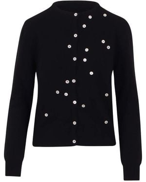 Vivetta Truien & Vesten ,Zwart ,Cardigan Met Decoratieve Knoopapplicaties - Blauw