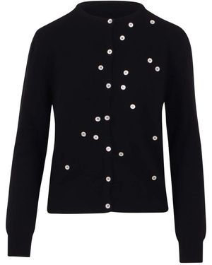 Vivetta Truien & Vesten ,Zwart ,Cardigan Met Decoratieve Knoopapplicaties - Blauw