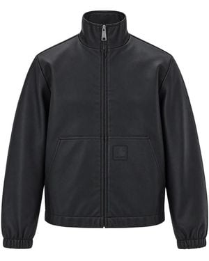 Carhartt Jassen ,Zwart ,Leren Jas - Blauw