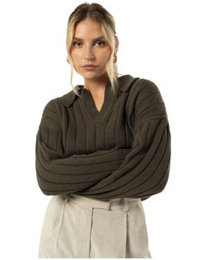 GUAJA. V-Neck Knitwear - Marron