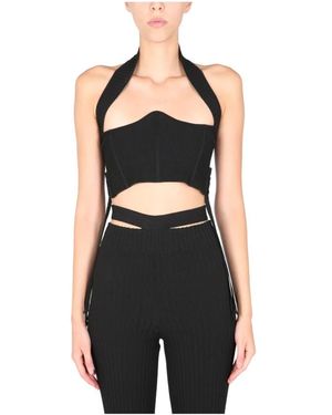 ANDREA ADAMO Sleeveless Tops - Black