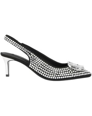 Philipp Plein Suede Strass Slingback Schuhe H55 Gothic - Mettallic