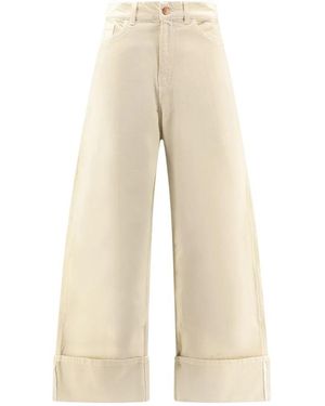 3x1 Jeans ,Katoen Skater Duo Wijde Jeans - Naturel