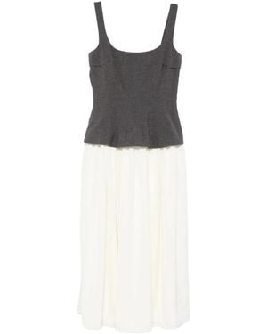 Stine Goya Ärmelloses, Plissiertes Midikleid Mit Eckigem Ausschnitt - Schwarz