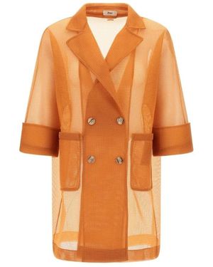 Herno Jassen ,Oranje ,Polyester Double-Breasted Jas