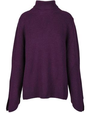 forte_forte Wollmischung stricktop - Lila