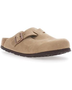 Birkenstock Schoenen ,Leer Boston Sfb Leoi Narrow Fit - Naturel
