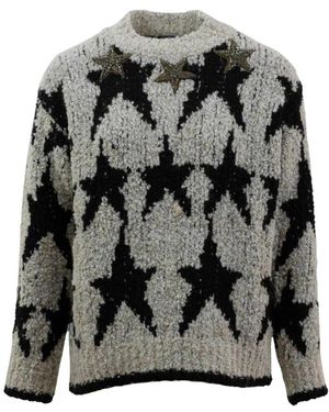 Brand Unique Round-Neck Knitwear - Grigio