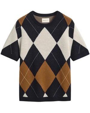 GANT Truien & Vesten ,Veelkleurig ,Wol Round-Neck Truien - Zwart