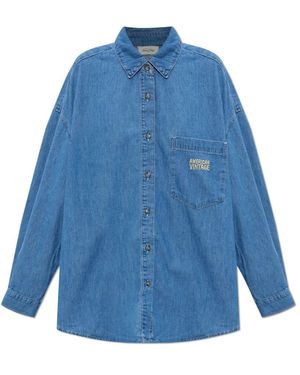 American Vintage Oversized Denim Shirt - Blauw